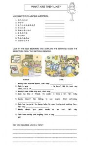 English Worksheet: What are they like?