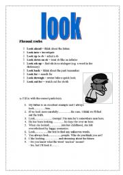 English Worksheet: phrasals- Look + key