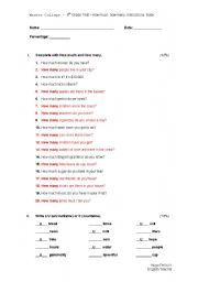 English Worksheet: how much and how manu
