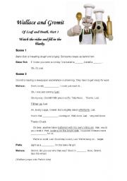 English Worksheet: Wallace and Gromit - A matter of loaf and death Part 1