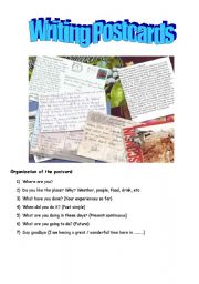 English Worksheet: Writing Postcards