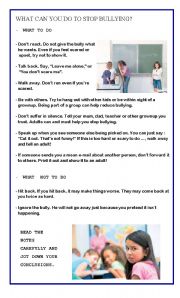 English Worksheet: HOW TO DEAL WITH BULLYING - PART 2 -