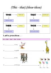 English Worksheet: this -that - these- those