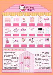 English Worksheet: hello kitty shop