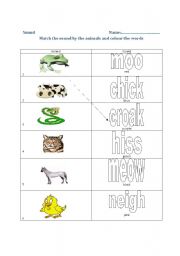 English Worksheet: Sounds by animals