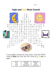 Night and Day Word Search