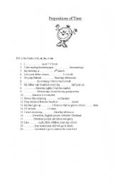 English Worksheet: Prepositions of Time