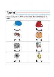 English Worksheet: CVC medial sound