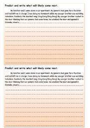 English Worksheet: Prediction