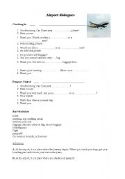 English Worksheet: At the airport - dialogue