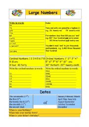 English Worksheet: Large Numbers