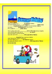 English Worksheet: Summer Holiday  by Cliff Richards