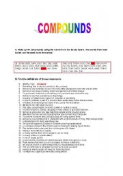 English Worksheet: Compounds