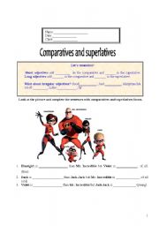 English Worksheet: Comparatives and Superlatives