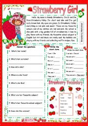 English Worksheet: Strawberry girl
