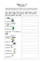 English Worksheet: Idioms with 