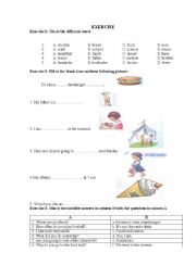 English worksheet: Exercise to review vocabulary