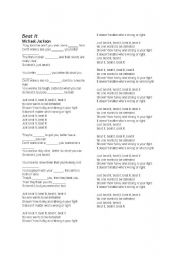 English worksheet: Beat it - Michael Jackson