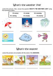 English Worksheet: Whats the weather like?