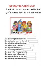 English Worksheet: PRESENT PROGRESSIVE