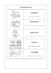 English Worksheet: Unscramble the words