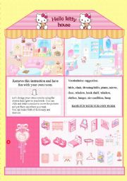 English Worksheet: Hello kitty house