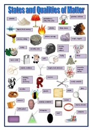 English Worksheet: State and Qualities of Matter