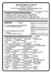 English Worksheet: english test
