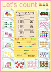 English Worksheet: lets count