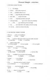 English worksheet: preesent simple
