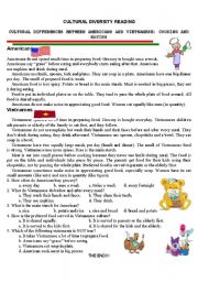 English Worksheet: cultural diversity