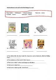 English worksheet: Thins to read