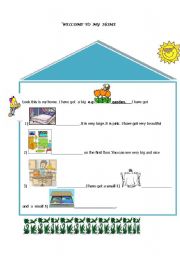 English Worksheet: welcome to my home :=)