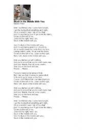 English Worksheet: Stuck in the Middle With You 
