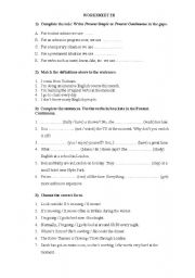 English Worksheet: PRESENT SIMPLE AND CONTINUOUS