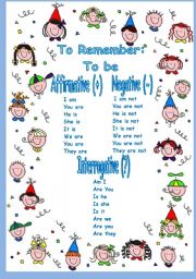 English Worksheet: To Be (Poster)