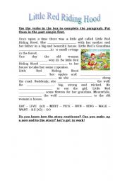 English Worksheet: little red riding hood