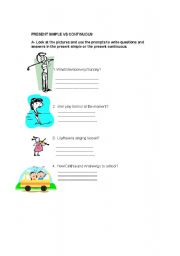 English worksheet: PRESENT SIMPLE VS PRESENT CONTINUOUS