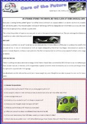 English Worksheet: Cars of the Future - Reading