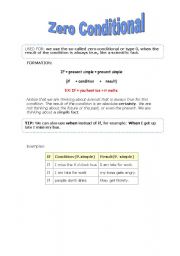 English Worksheet: Conditional Zero (type zero)