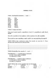 English worksheet: minimal pairs ts vs S