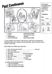 English Worksheet: Past Continuos