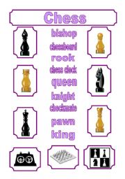 English Worksheet: Chess - matching