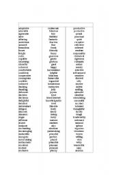 English Worksheet: adjectives