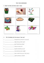 English worksheet: Much/ Many Quiz