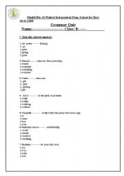 English worksheet: Grammar QUIZ