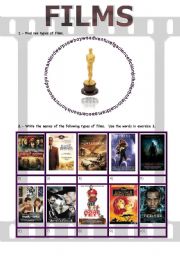 English Worksheet: Films