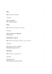 English Worksheet: Questions
