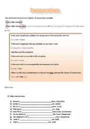 English worksheet: Comparatives