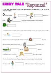 English Worksheet: FAIRY TALE - RAPUNZEL (PART1)